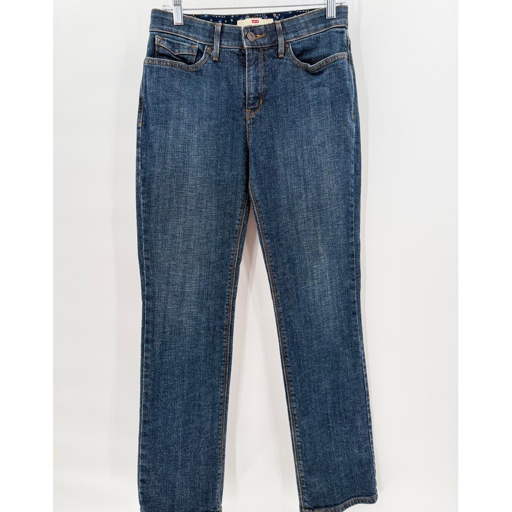 LEVIS 525 Straight Leg Jeans Dark Wash Perfect Waist Denim Pants 8 Short